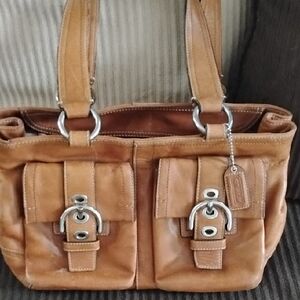 Coach Tan Leather Shoulder Bag
